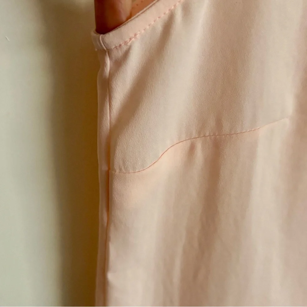 Talbots Soft Pink Ruffled Neck Popover Blouse - Picture 6 of 6